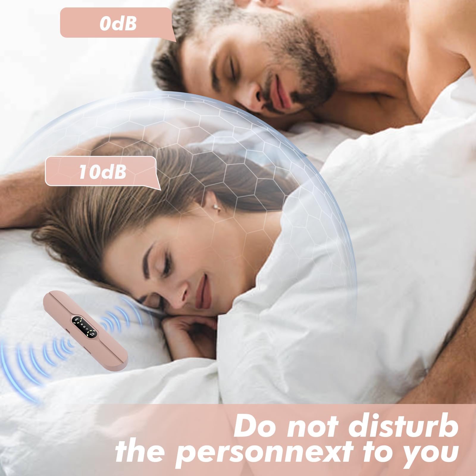 Altoparlante a conduzione ossea per dormire, 3 modalità Bluetooth, dispositivo per rumore bianco per dormire sotto il cuscino, migliora il sonno, dorme sul fianco, per ufficio (rosa)