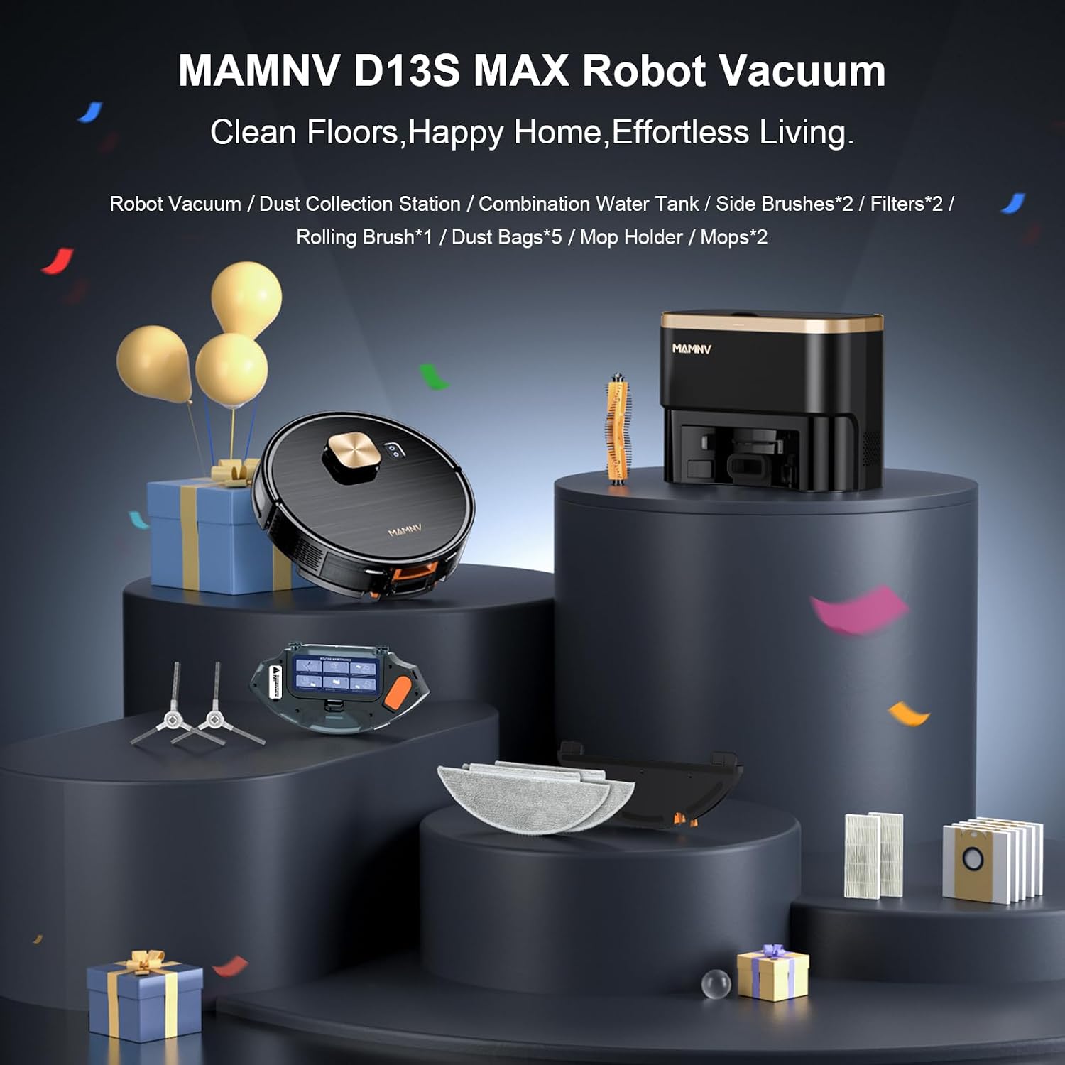 Robot Vacuum and Mop, 11500 Pa Suction, 3-in-1 Robotic Vacuum with Smart photo 9