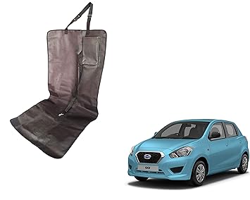 WolkomHome Waterproof Pet Dog cat Puppy Car Seat Protector pet Cover with Pocket & Dog Harness for Datsun Go