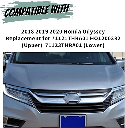 Miniatura 2 de HECASA Rejilla de parachoques delantero con moldura de párpado para faros delanteros compatible con Honda Odyssey 2018-2020, repuesto para