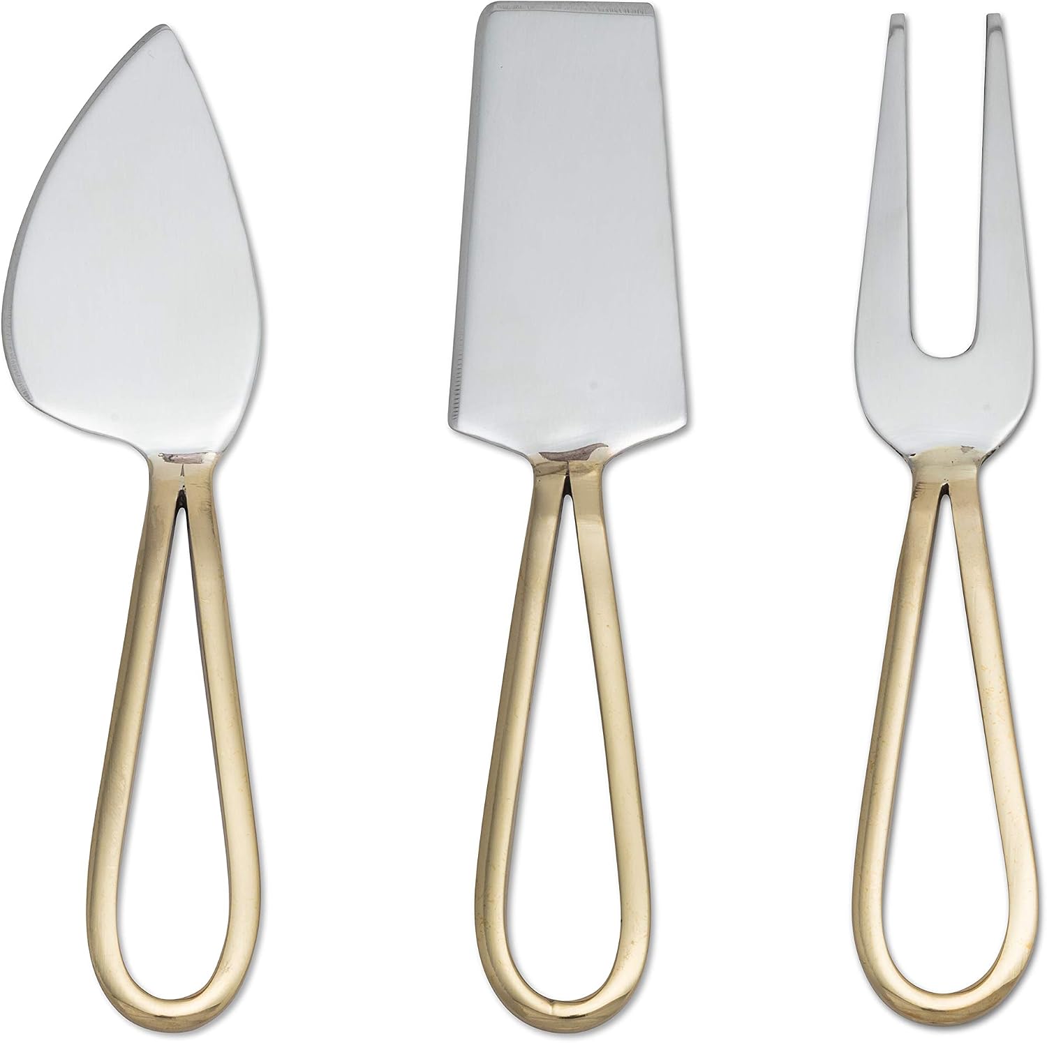 Abbott Collection 36 Loop Handle Cheese Knives. Set of 3, Gold