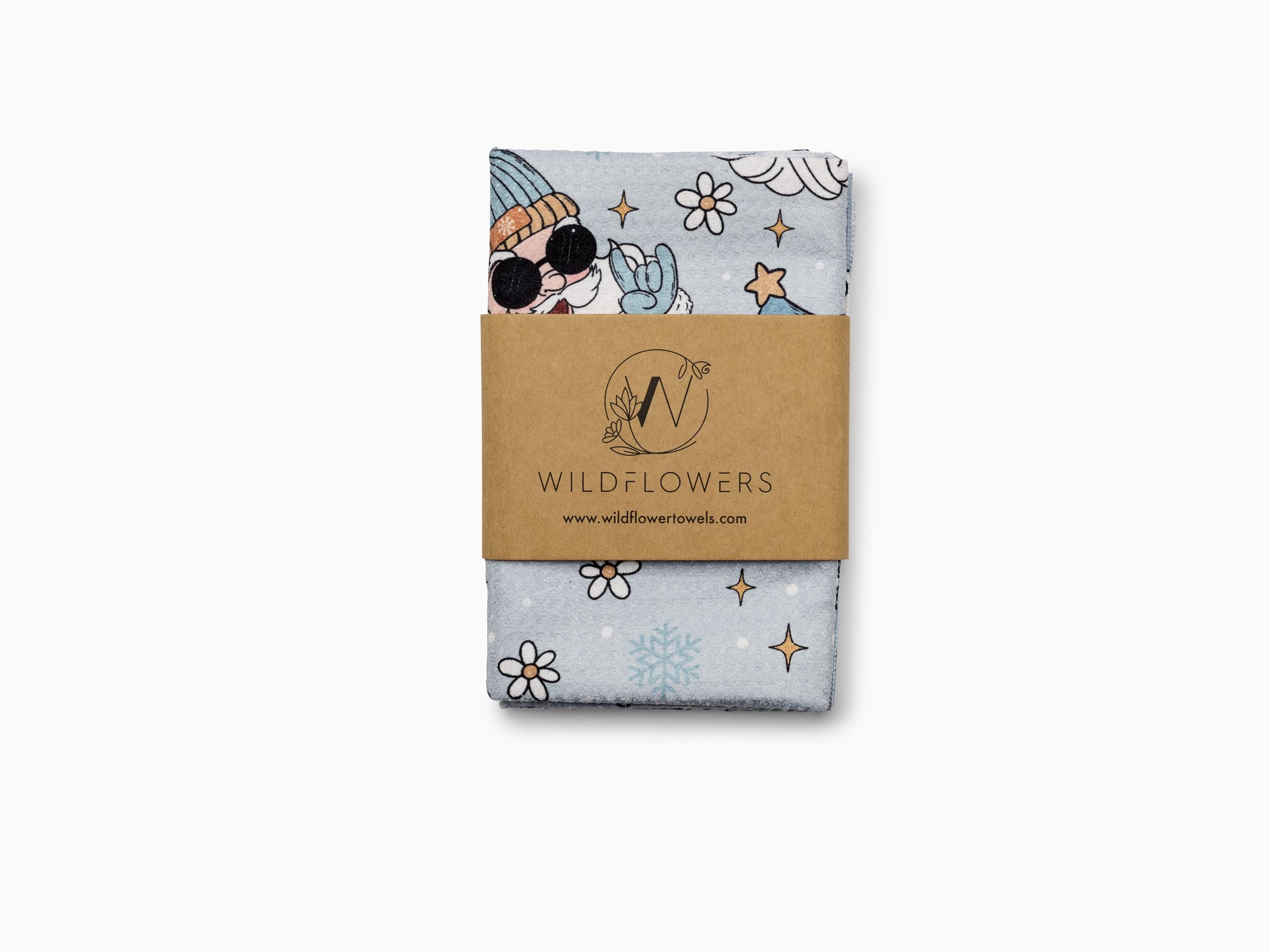 Torchons de cuisine en microfibre Wildflowers à motif Père Noël cool