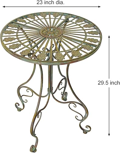 Miniatura 3 de Westcharm Mesa de metal para exteriores para patio exterior con patas curvadas con diseño de corazón y cola de pavo real