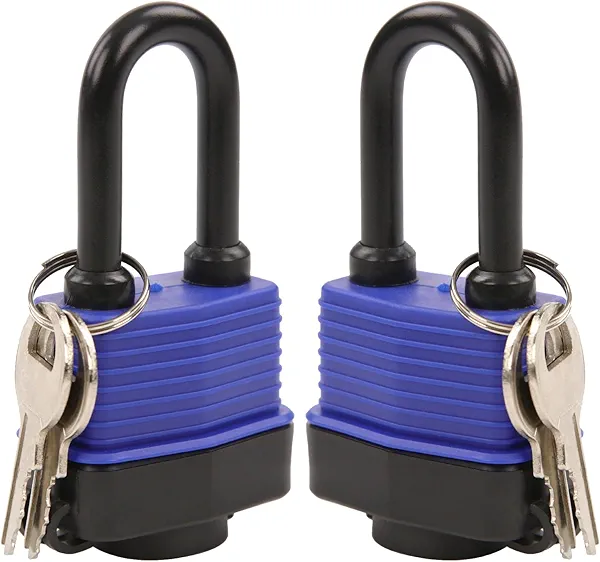 SEPOX® 2Pcs Heavy-Duty 44mm 1.75" Out-Door Padlock Keyed-Alike, Water-Proof Cover, Steel Lock with Same-Key, Weather-Proof Extra-Long-Shackle Anti-Rust, Brass Cylinder for Boat,Fishing, Marine,Fence