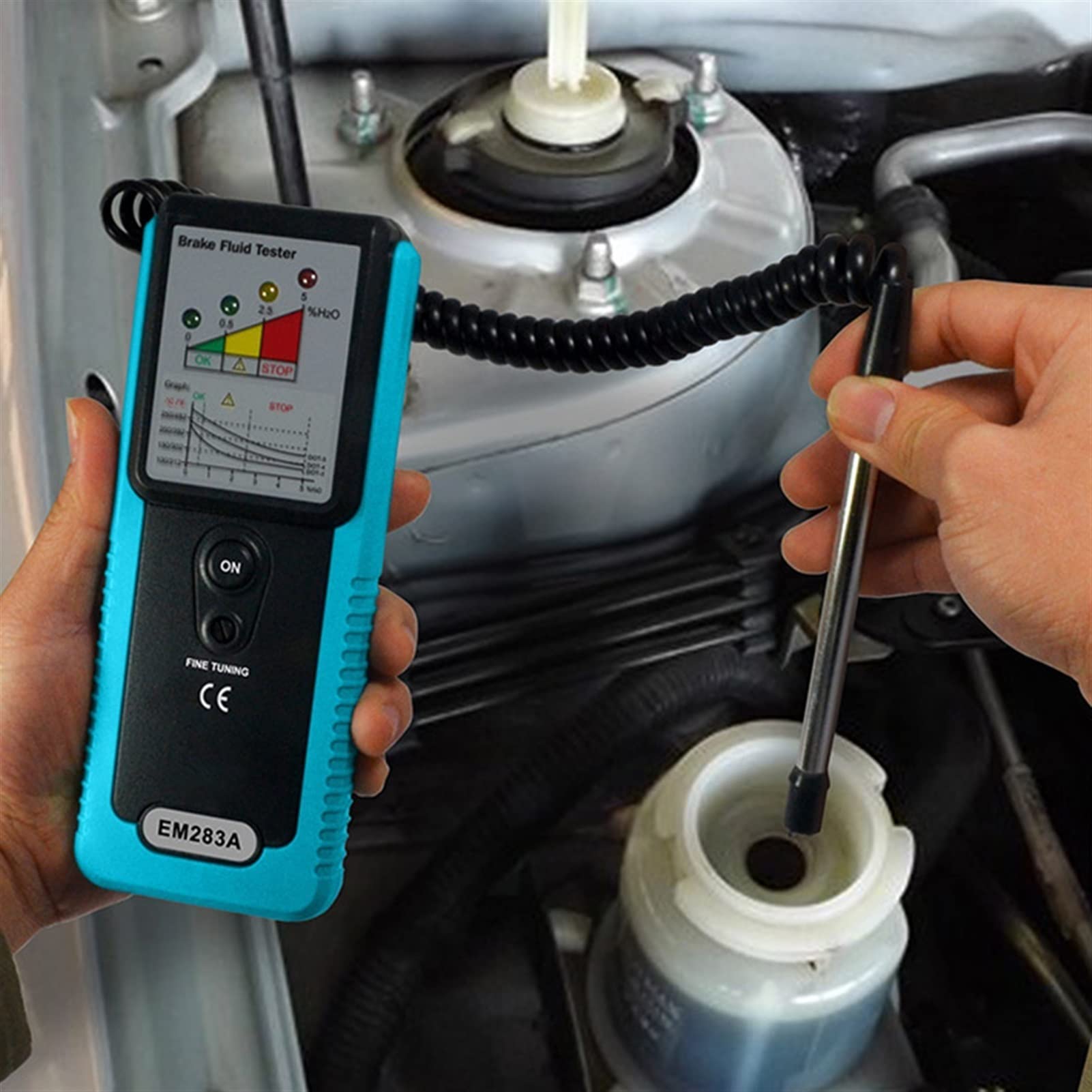Detección de agua de la humedad del aceite del aceite del líquido del freno del coche con la sonda de alta precisión for el automóvil Dot3 dot4 dot5 Herramienta de diagnóstico de fluidos de frenos Por
