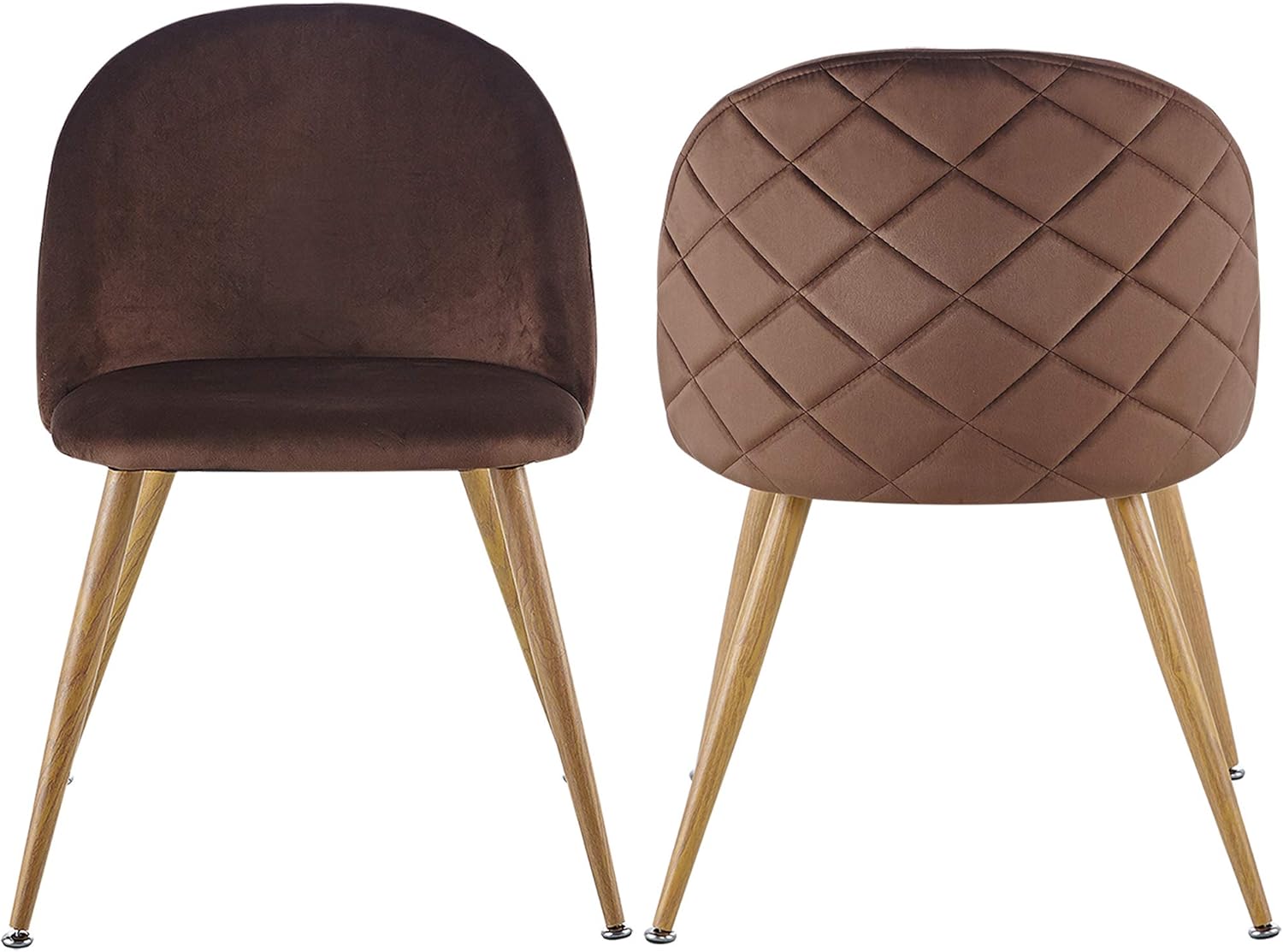 Brown Dining Chair Set of 2 Office Chair Wood Floor Protection Cushion Seat Computer