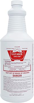 Lucasol One Step Disinfectant, 1 Quart 32 Ounce, All Purpose Cleaner Spray For Hospitals, Barber Supplies, Household Essentials, School, Salons, Household Cleaning And More
