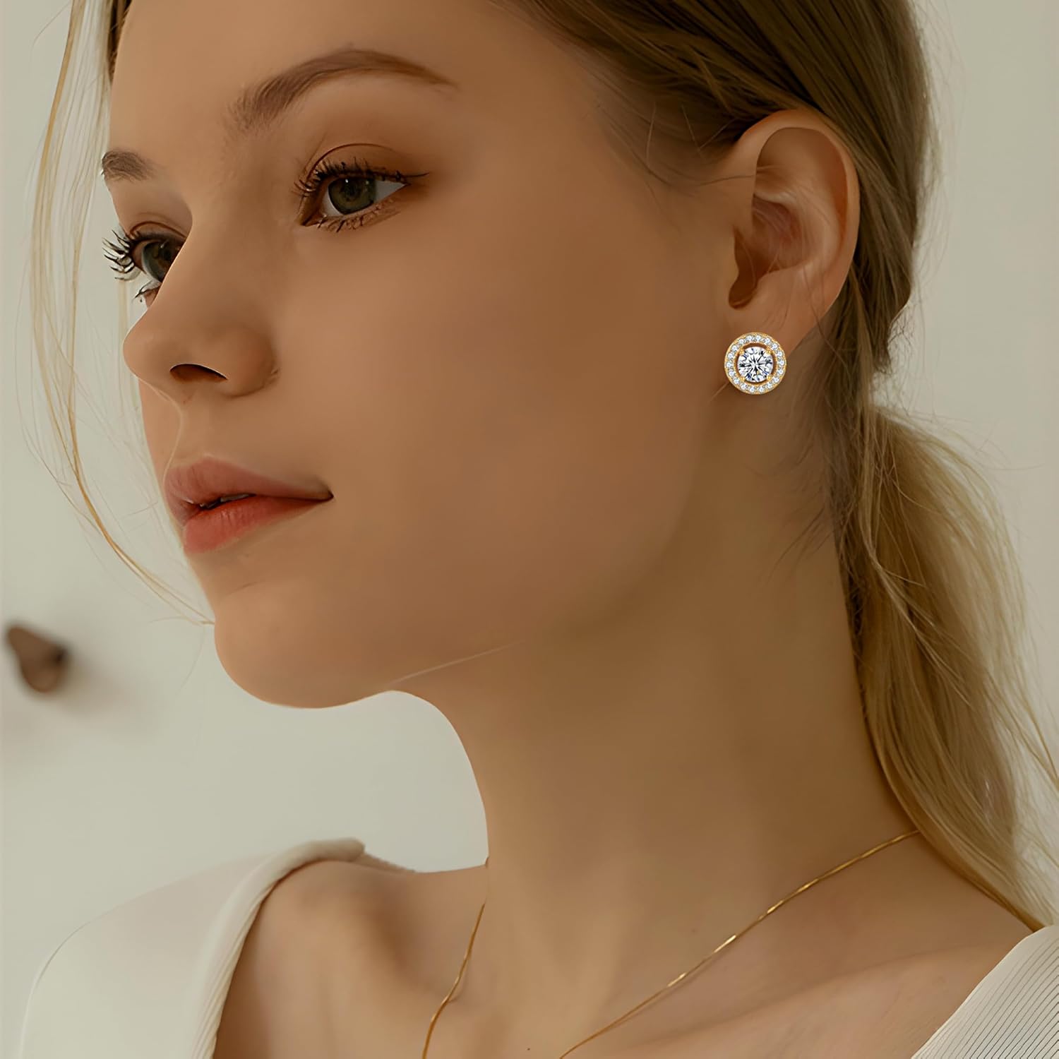 Clip On Earrings for Women Non Pierced Cubic Zirconia Clip On Stud Earrings Round Heart Square Crystal Earring Fashion Rhinestone Jewelry - Image 5