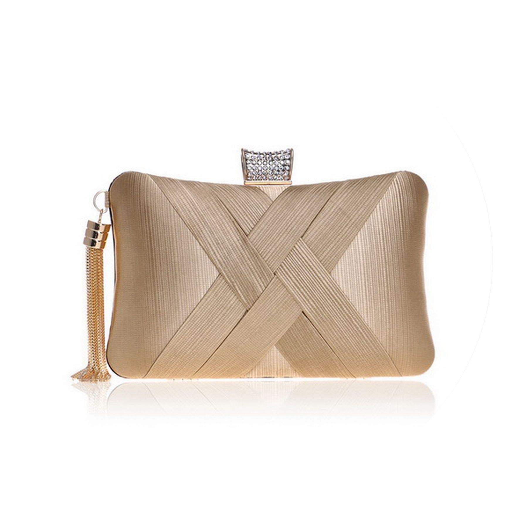 Fashion Women Bag Tassel Metal Small Day Clutch Purse Handbags Chain Shoulder Lady Evening Bags Phone Key Pocket Bags,YM1185gold