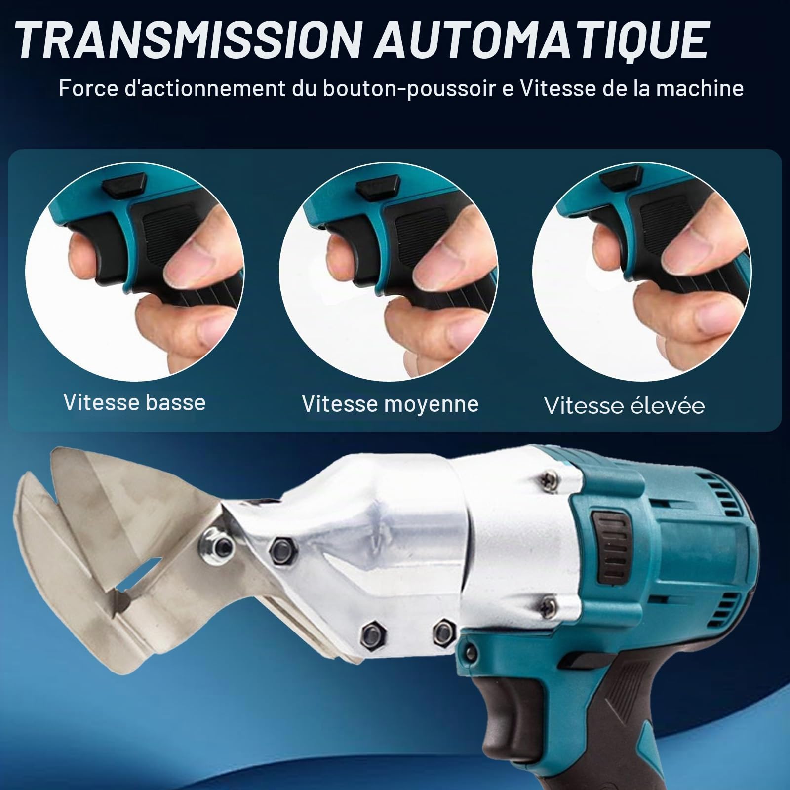 Cisailleuse électrique en tôle compatible avec batterie Makita 18V, cisailleuse électrique en métal sans balais, cisailleuse électrique à 360° pour couper l'acier, moteur sans balais Max 2,0 mm (sans