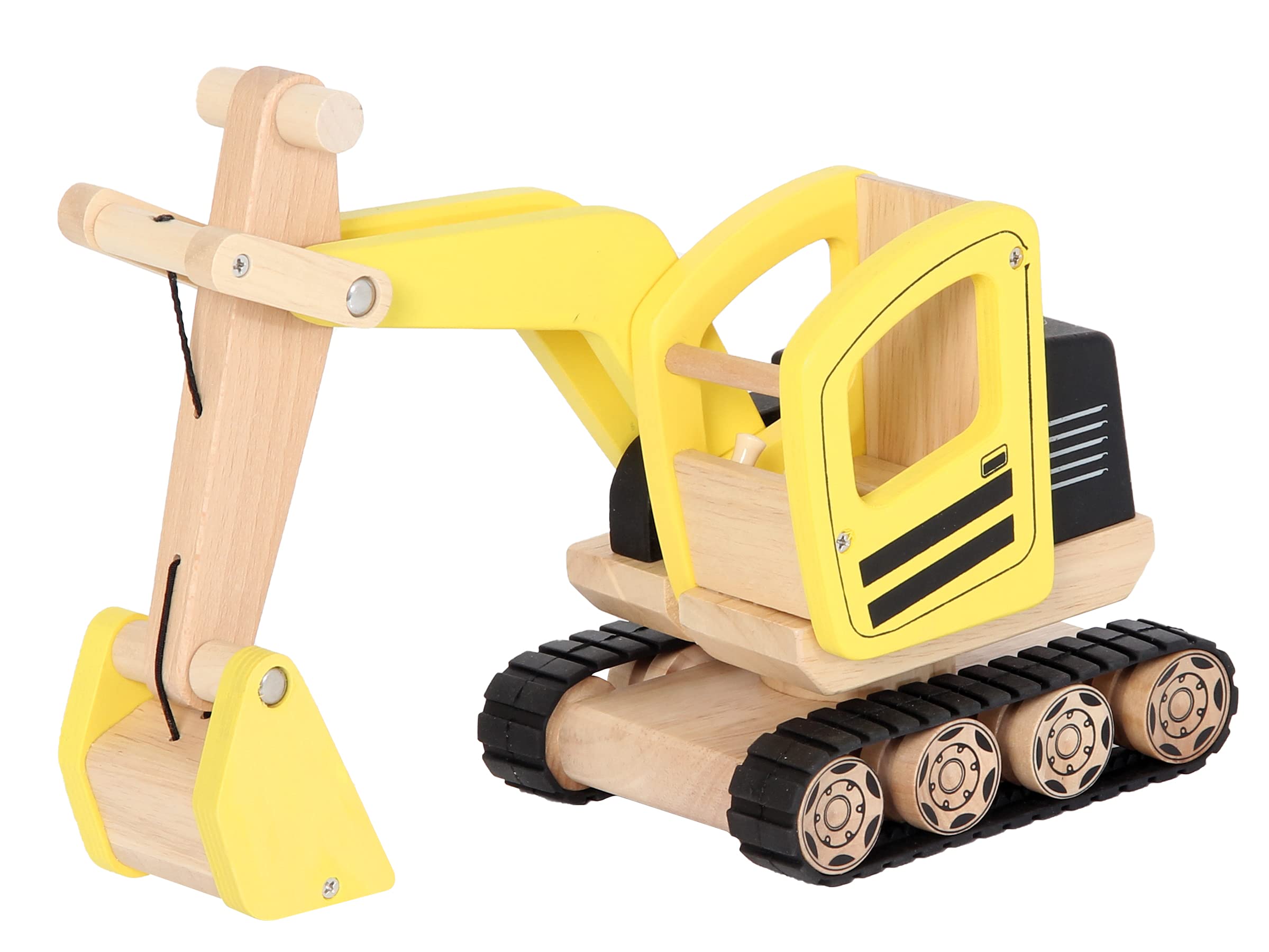 Bartl 112363 Pintoy Bagger aus Massivholz | Qualitatives Spielzeug für Kinder ab 3 Jahren