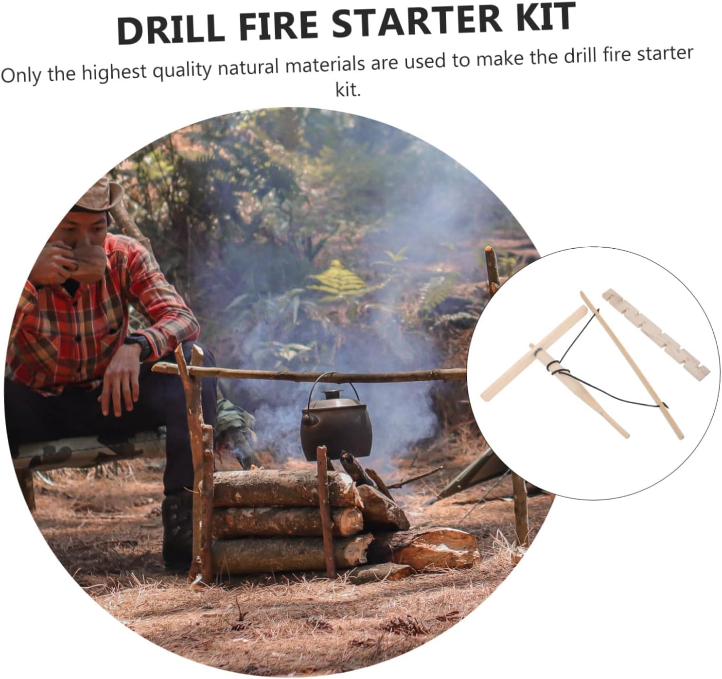 VICASKY Portable Fire Starter Outdoor Drill Friction Tool for Camping 1 Piece Survival Fire Making Equipment for Outdoor Enthusiasts
