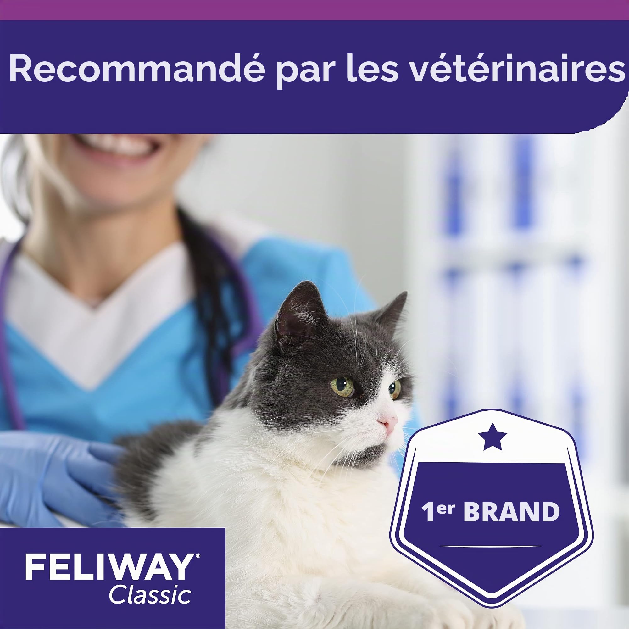 FELIWAY Classic Spray apaisant pour chats 60 ml - Rassure les chats à la maison et en voyage, réduit le stress lors des déplacements. Recommandé par les vétérinaires, testé cliniquement.