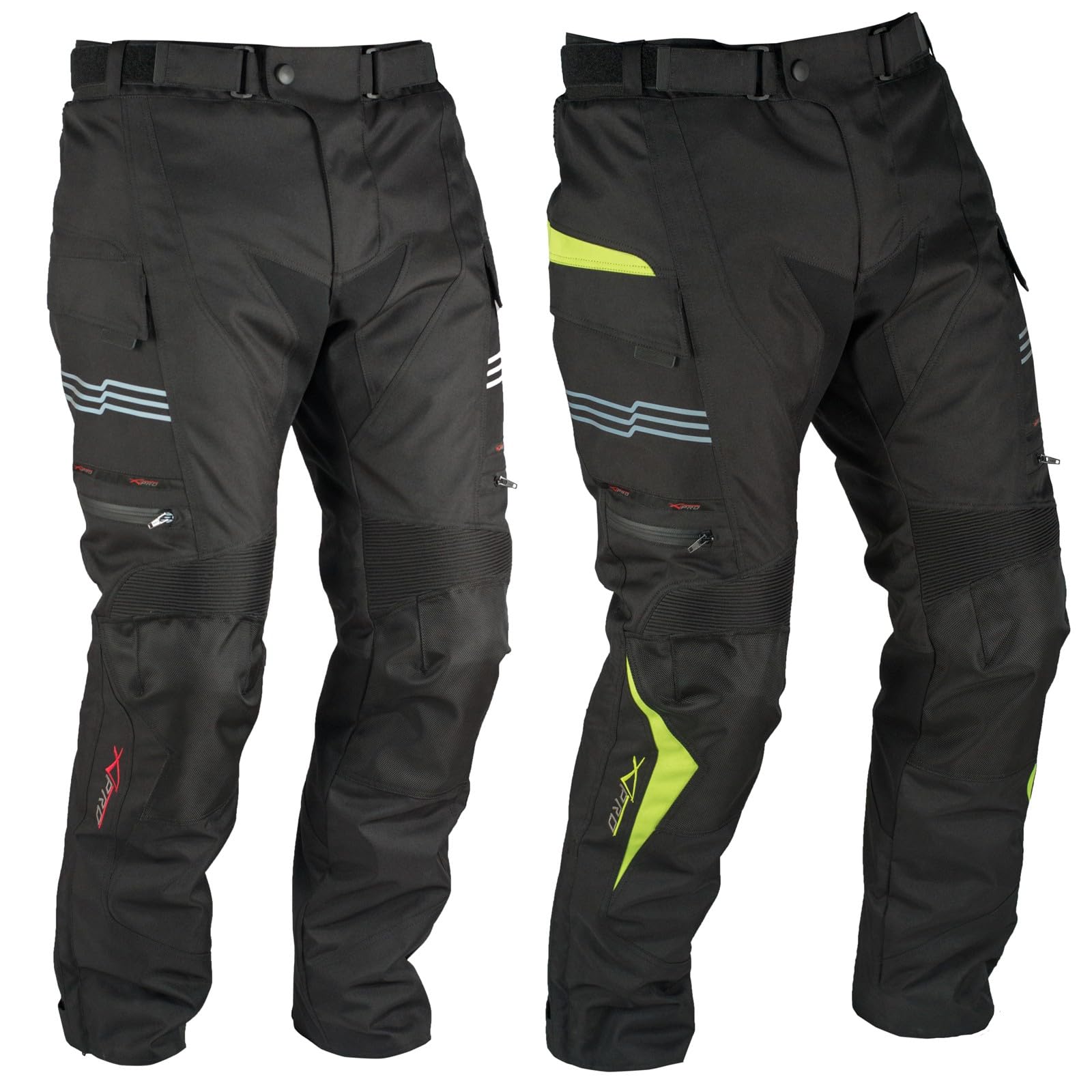 A-Pro Pantaloni Impermeabile Moto Termica Estraibile Strisce Riflettenti Fluo 36