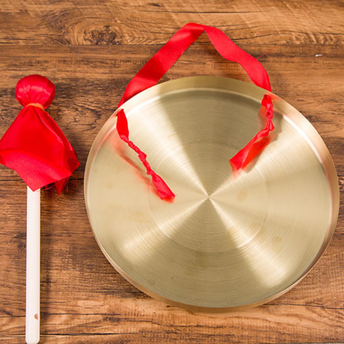 Gorise Gong Chino De 15 Cm Con Mazo. Instrumento De Percusión Tradicional Para Orquesta, Iglesia, Ópera, Platillos Hechos a Mano Con Cuerda De Algodón, Aleación De Latón Engrosada