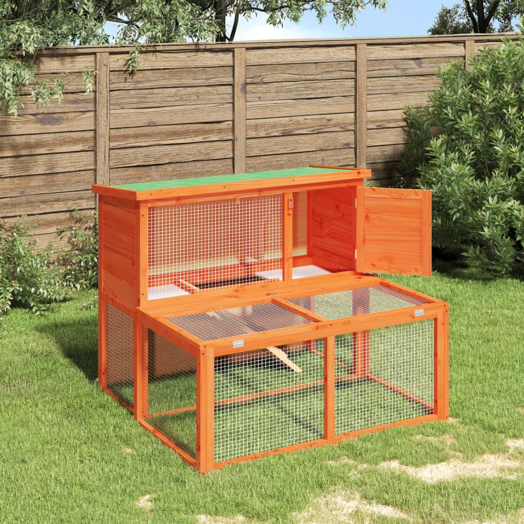 ZEYUAN Conejera de Madera Maciza de Pino marrón 102x90x84,5 cm, Jaula Cobaya, Jaulas para Conejos, Jaula Hamster, Casa Conejo, Casita Conejo, Nido Conejo
