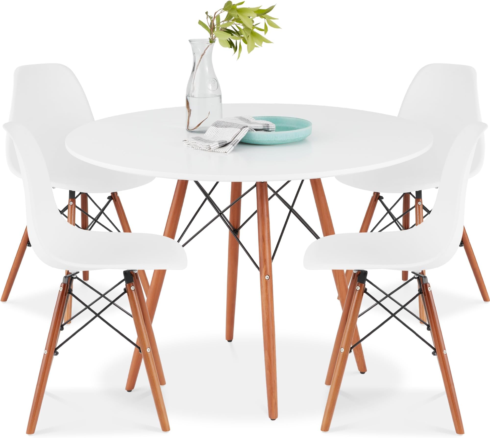 Amazon.com - VINGLI 35.4" Small Round Dining Table Set for 4,Modern ...