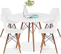 Vista 11 de Best Choice Products Juego de 5 piezas para comedor, juego compacto de mesa y sillas de estilo moderno de mediados de siglo para el hogar