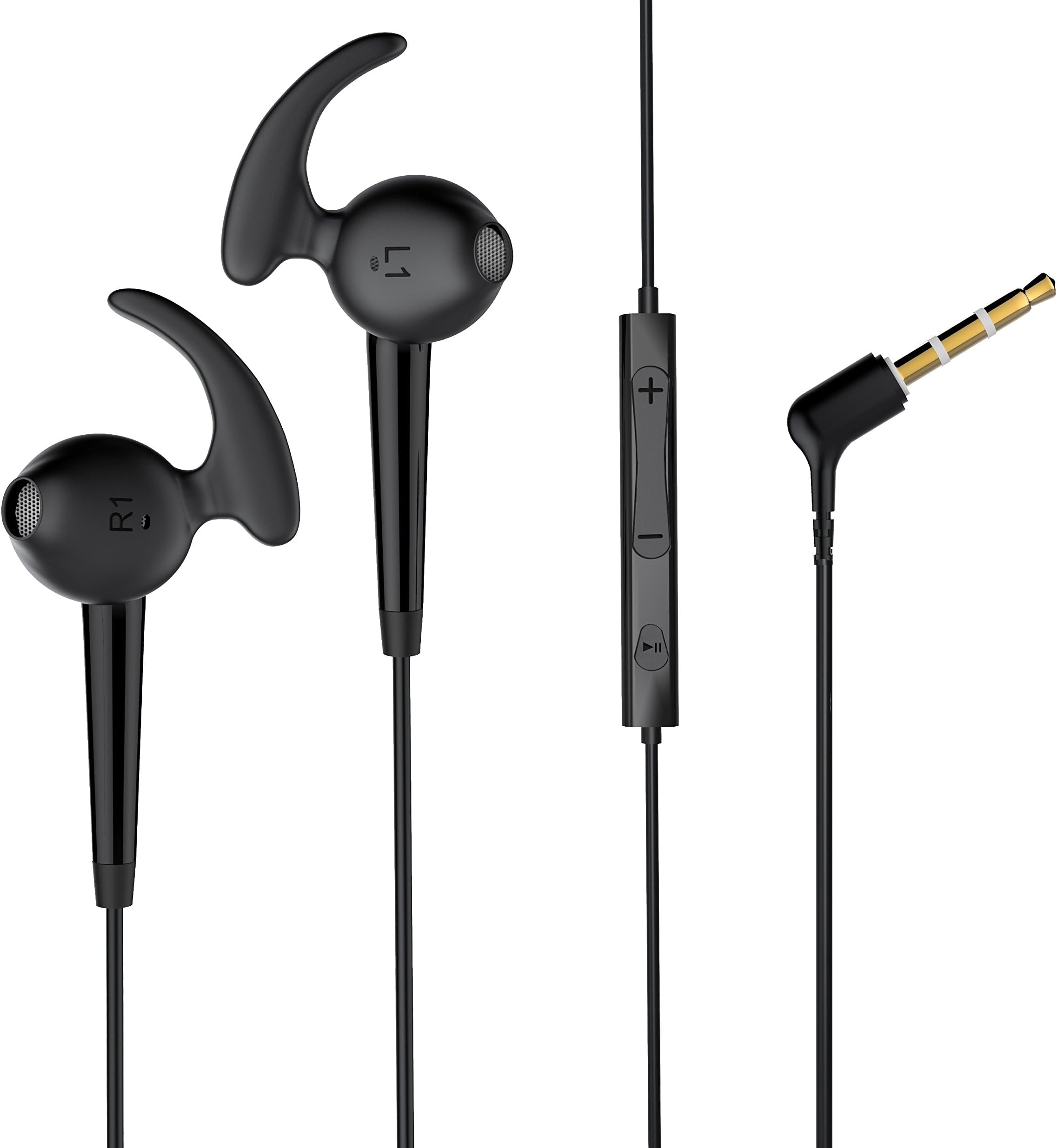 In Ear Headphones with Microphone, Black