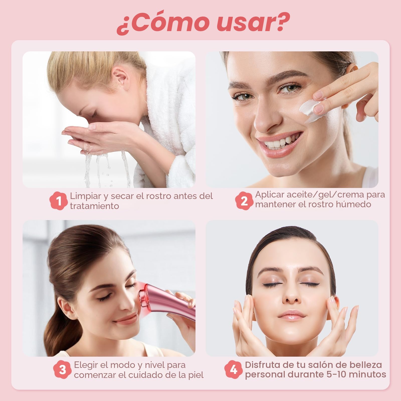 CARER SPARK Dispositivo de Radiofrecuencia Facial Masajeador Facial Contra las Arrugas y 3 Terapias de Luz LED para Reducir las Líneas Finas Anti-Envejecimiento y Reafirmar la Piel