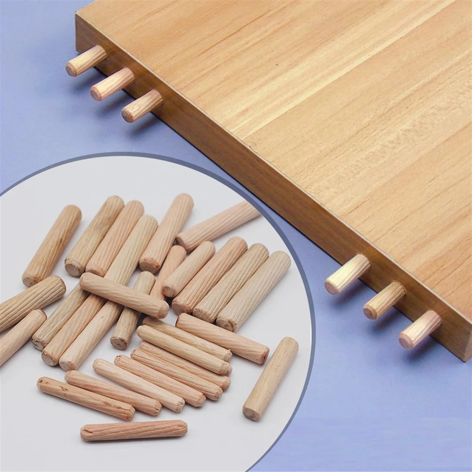 Holzdübel, 300 Stück Stifte M6 M8 M10 Holzdübel Dübelstangen Set, konische Handwerk Hartholzdübel für Möbelreparatur und Befestigung Handwerk