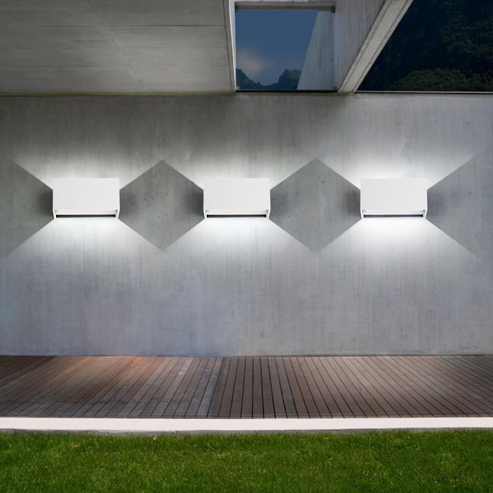 FUPE LED Wandleuchte Innen/Außen,25W Wandleuchte Aussen 3000K LED Aussenleuchte Mit Einstellbar Abstrahlwinkel Wandbeleuchtung innen IP65.