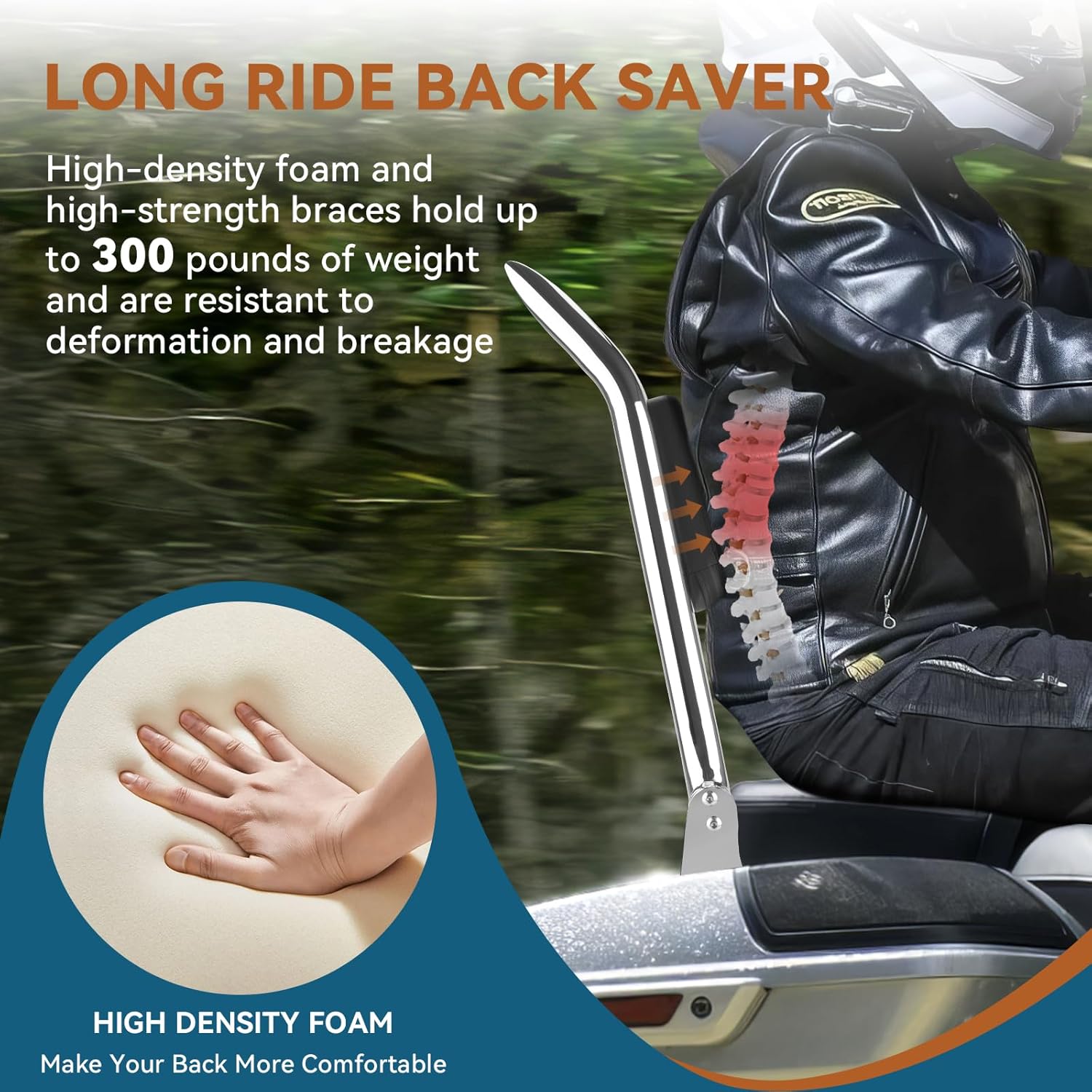 28'' Detachable Sissy Bar, Passenger Backrest, Rear Back Pad, Quick Release Fit for Harley Davidson Touring Road King Road Glide Street Glide Electra Glide Ultra Limited CVO 2009-2025 Chrome