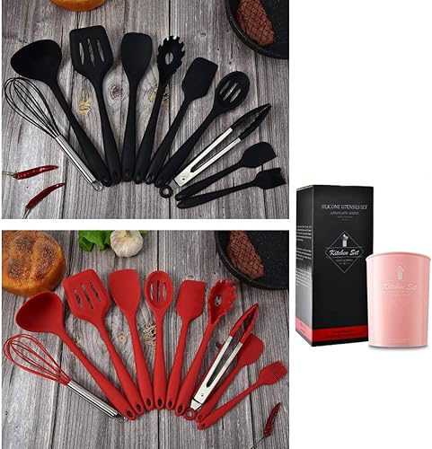 Miniatura 6 de SIPLIV - Juego de 16 utensilios de cocina de silicona, resistentes al calor, fáciles de limpiar, utensilios de cocina, utensilios de cocina