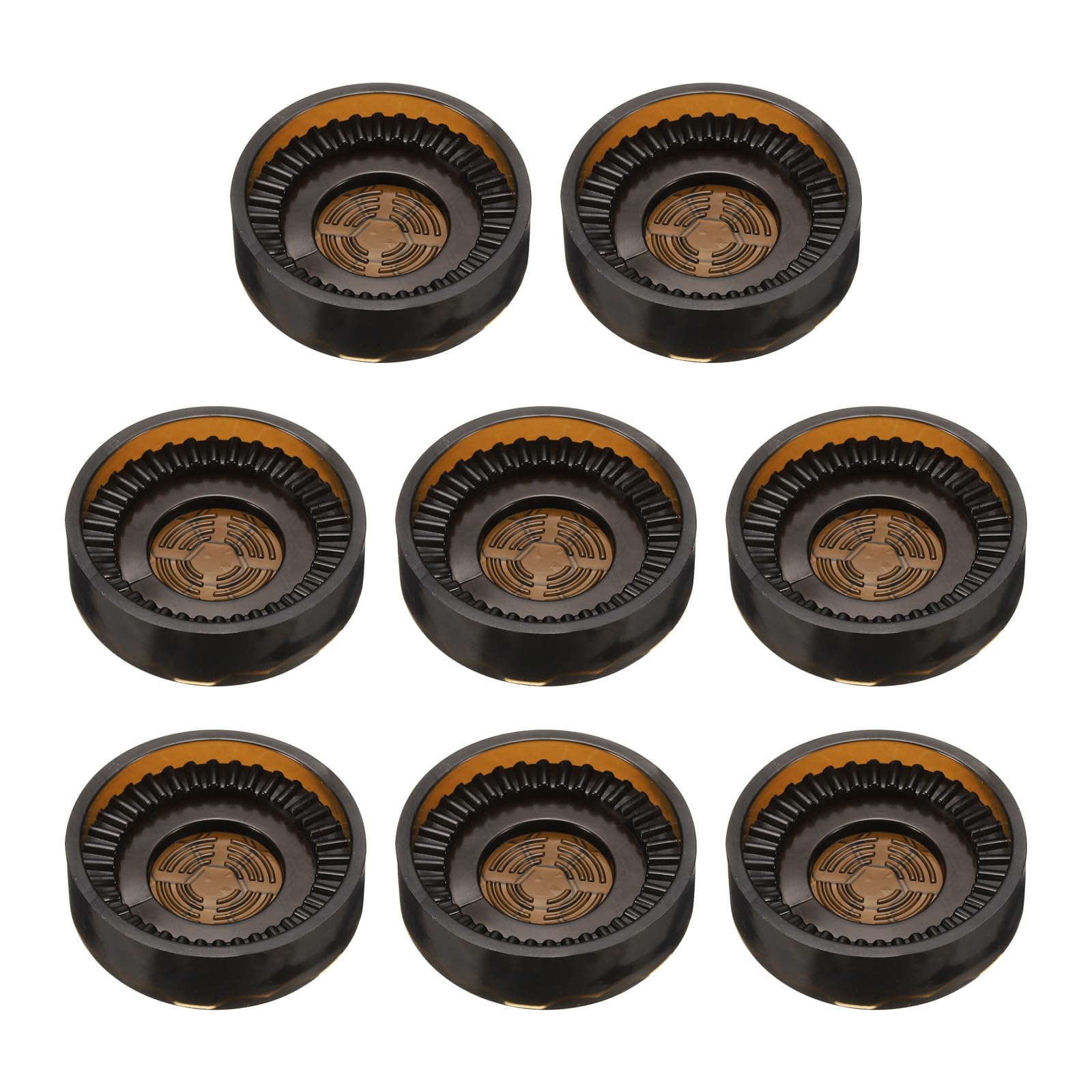 uxcell 8pcs Rubber Furniture Caster Cups Round Chair Leg Floor Protectors Non-Slip Furniture Pads Grips Stoppers for Hardwood Floors, Brown (Fit 0.8-