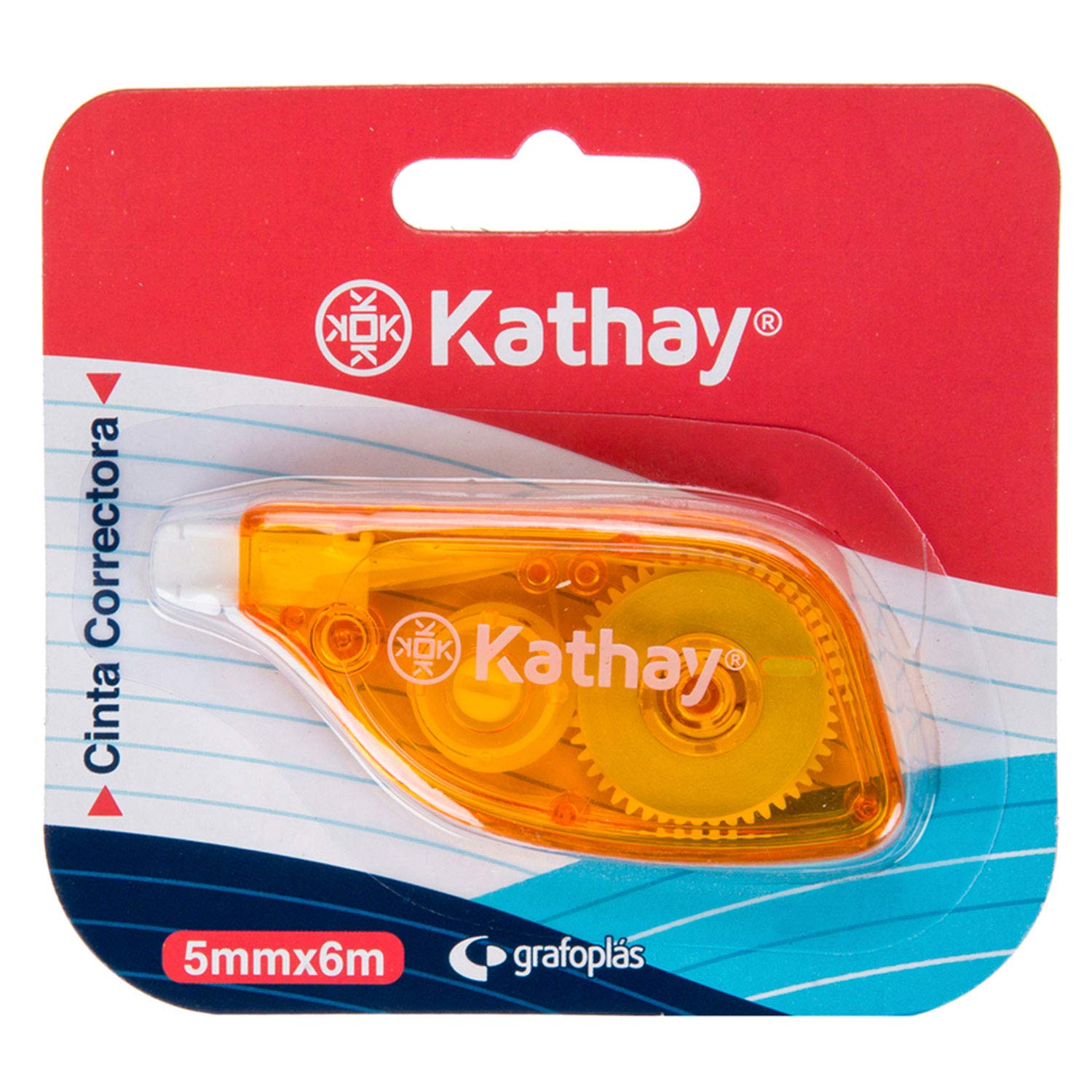 Kathay 86028599 - Nastro correttore per scrittura, 5 mm x 6 m, colori casuali: verde e giallo, alta aderenza e sicurezza