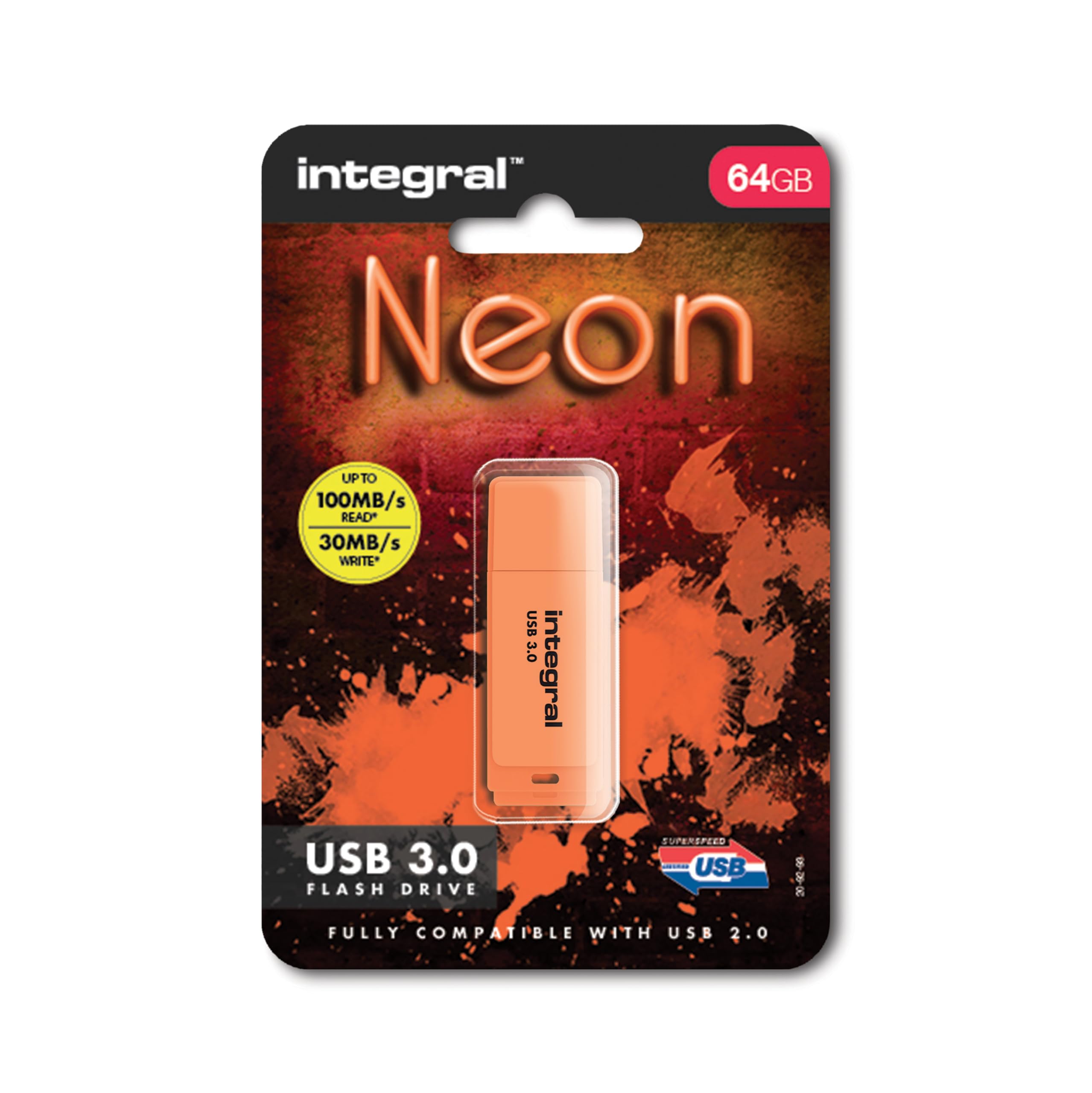 Integral Neon-C 32 GB USB 3.2 Gen 1 Flash Drive - High-Speed