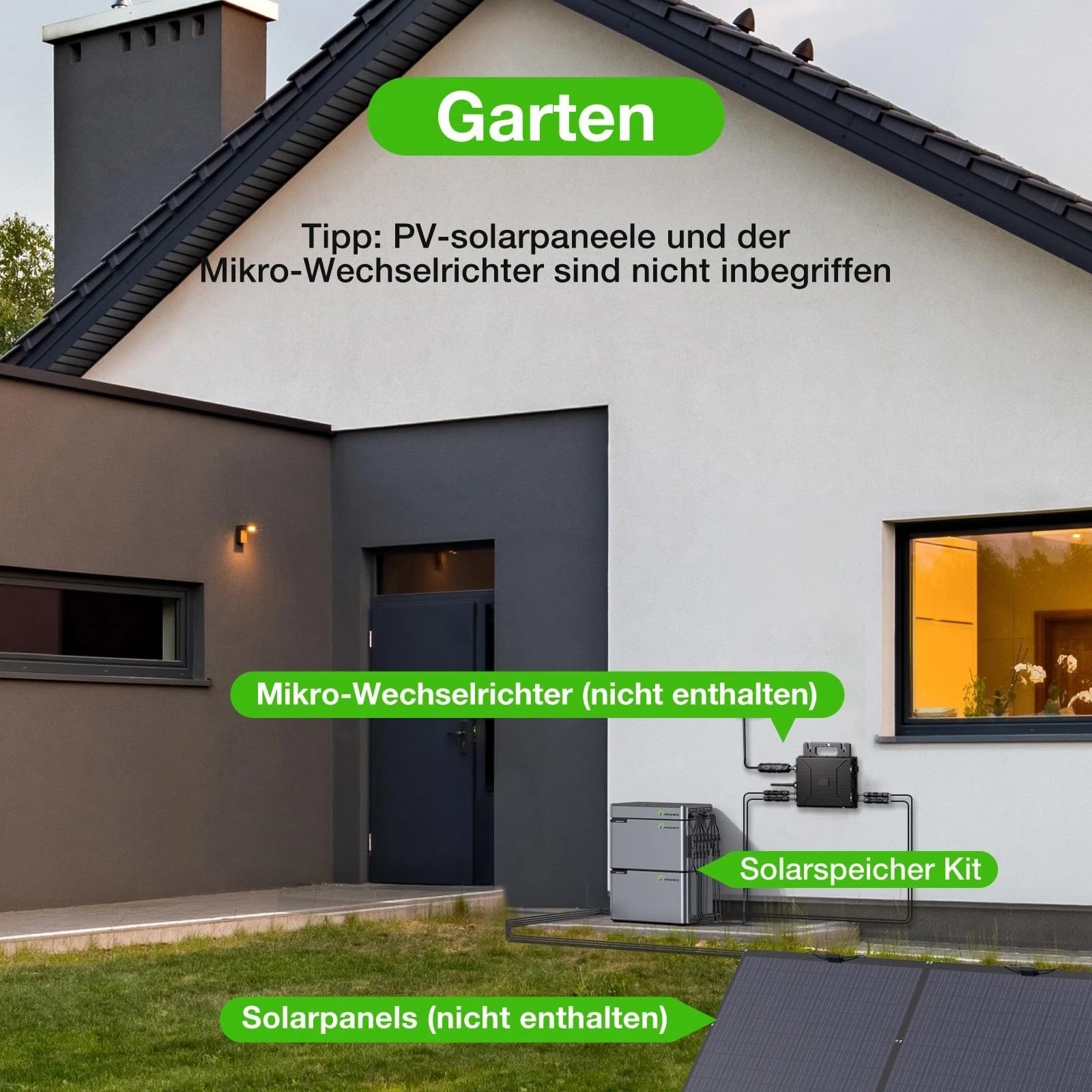 2x1024Wh LiFePO4 Batterien und PV-HUB Speichersystem