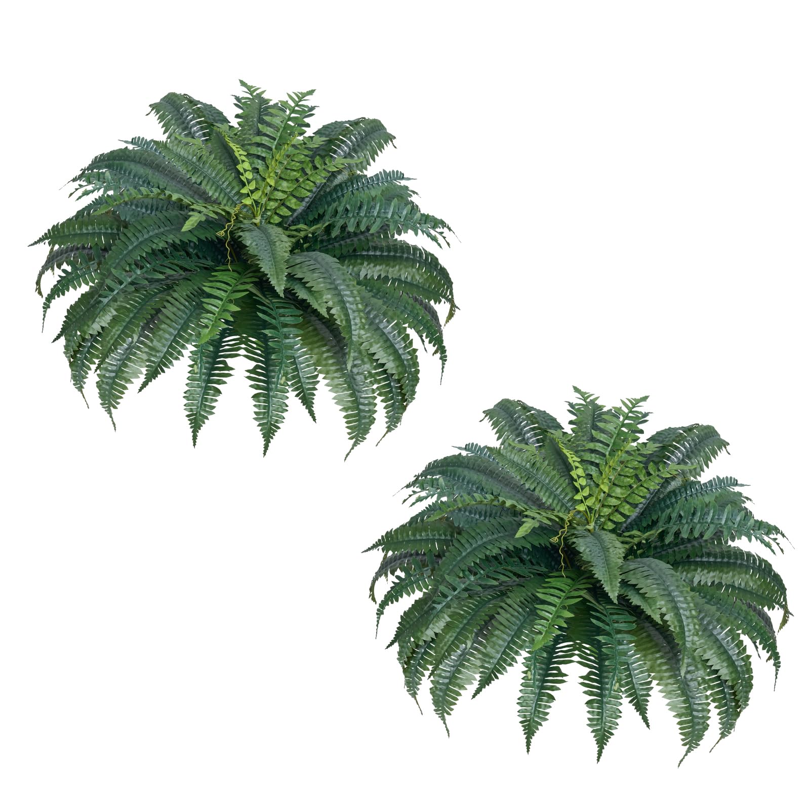 VEVOR Fougère Artificielle, Lot de 2, Fausse Fougère de Boston 110-120 cm, Plante Artificielle Suspendue avec 50 Feuilles, pour Décoration Intérieur Extérieur, Maison, Bureau, Pot de Fleurs Non Inclus