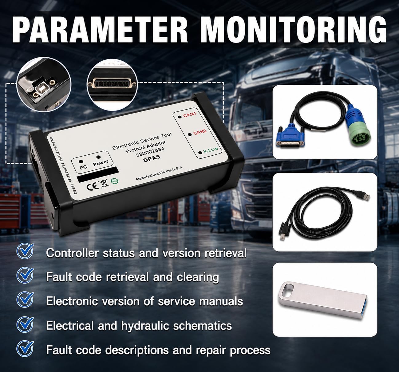 380002884 DPA5 V8.6 EST Diagnostic Tool Kit for New Holland Tractor | Dearborn Protocol Adapter 5 for New Holland Electronic Service Tools for Tractor Loaders 380002884