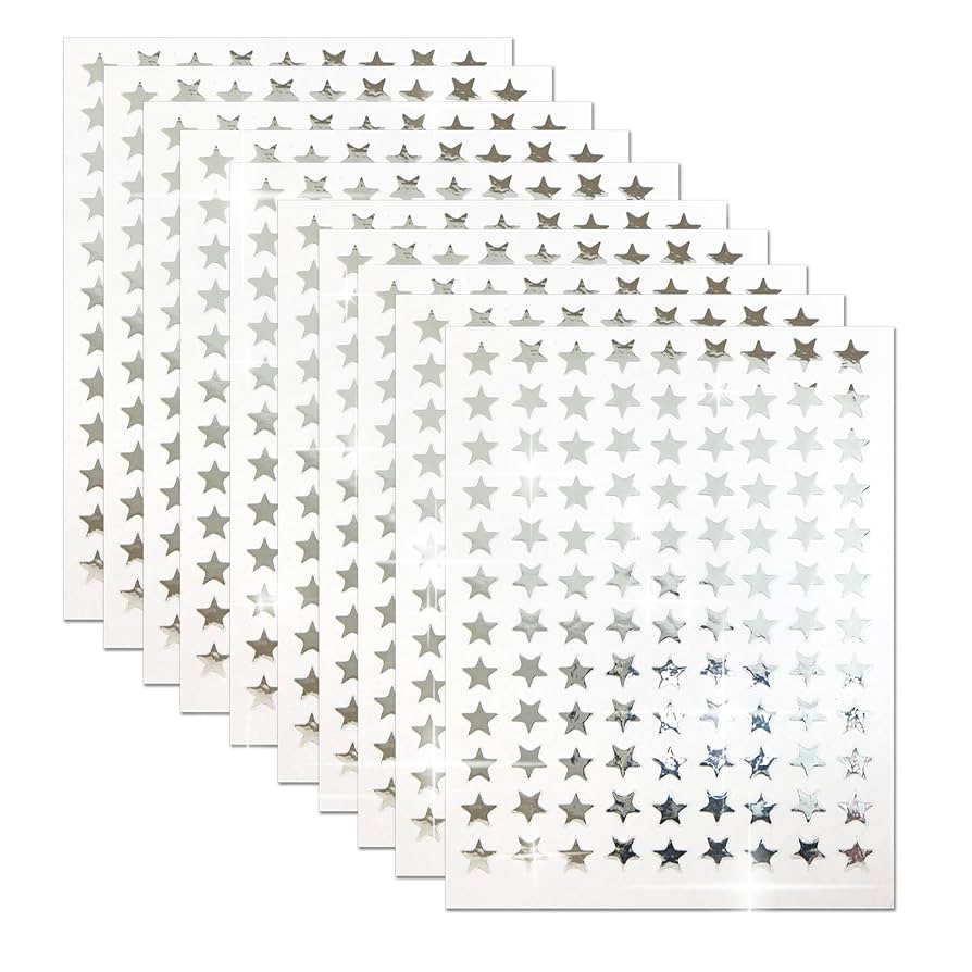 Amazon | ごほうびシール 星 シルバー 1シート108枚×10シート