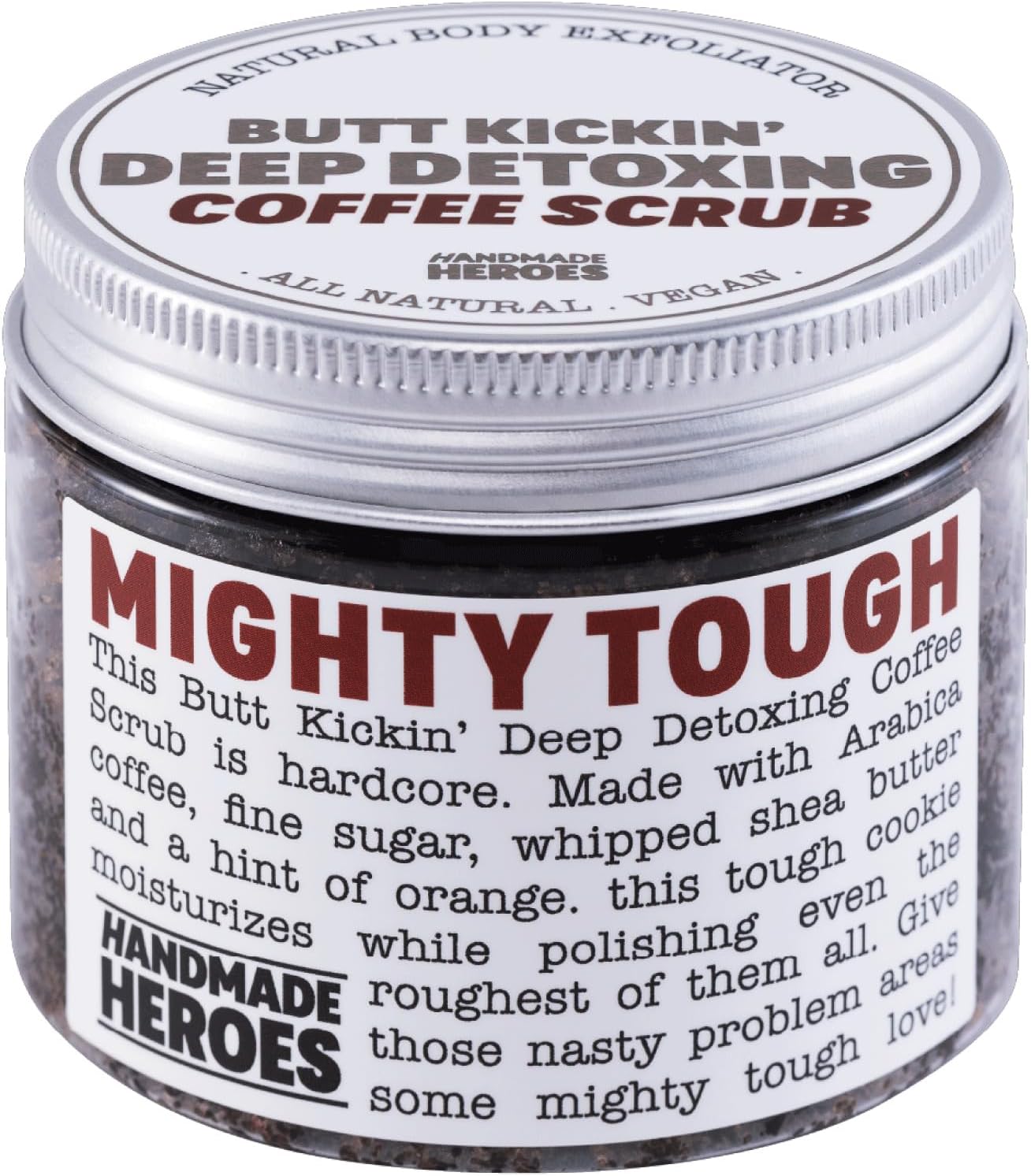 Coffee Scrub Foot & Body Exfoliator Infused with Vitamin E and Orange Peel Natural Exfoliating Sugar Body Scrub for Toning Cellulite Skin Care by Handmade Heroes Body Skincare Stocking Stuffers