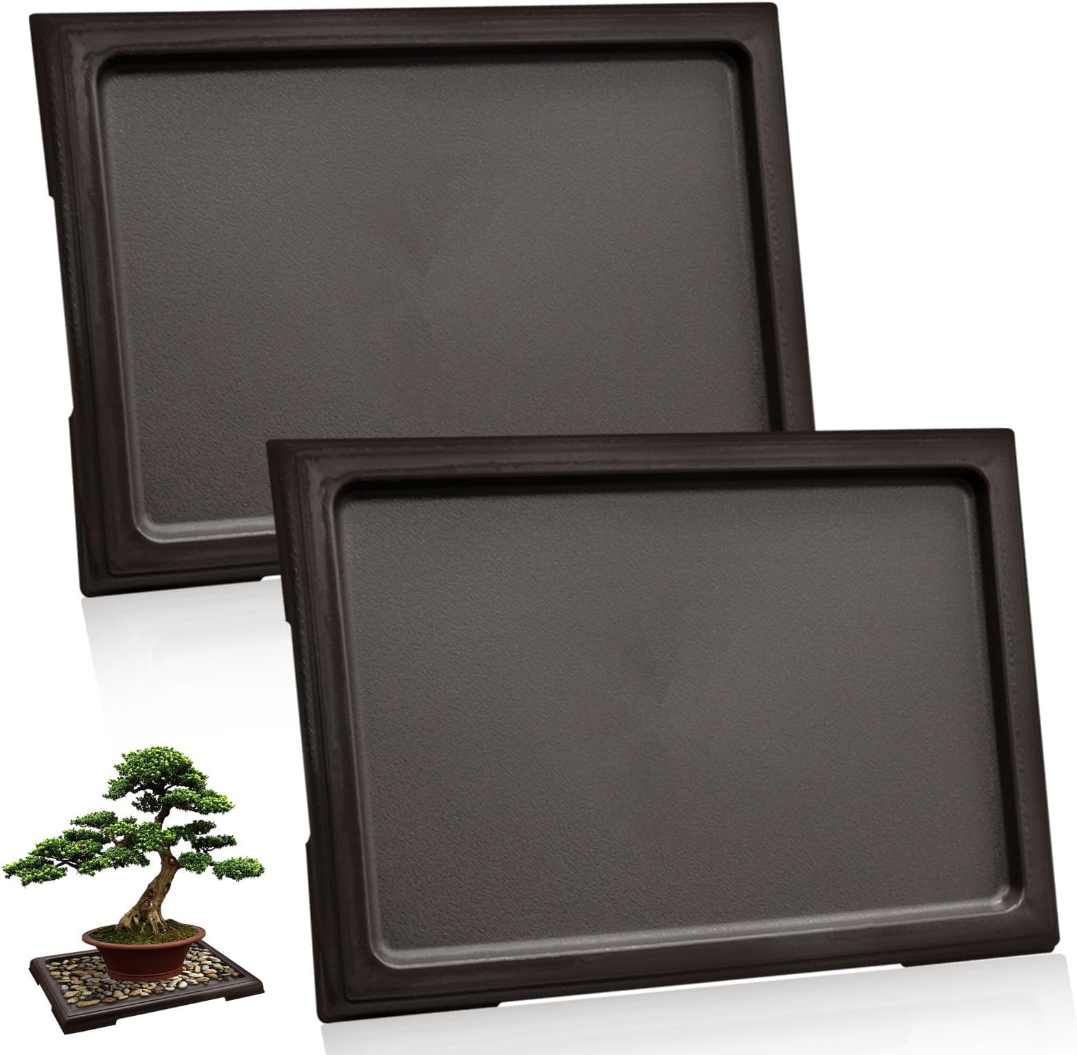 Amazon.com : 9GreenBox Bonsai Humidity Drip Tray with Pebbles Rocks, 8-Inch x 6-Inch : Patio ...