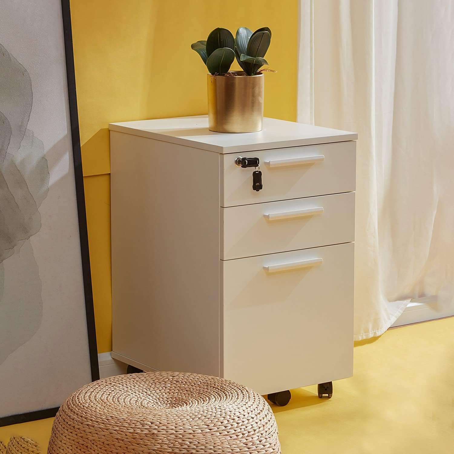 3Drawer Office Filing Storage with Lock Drawer