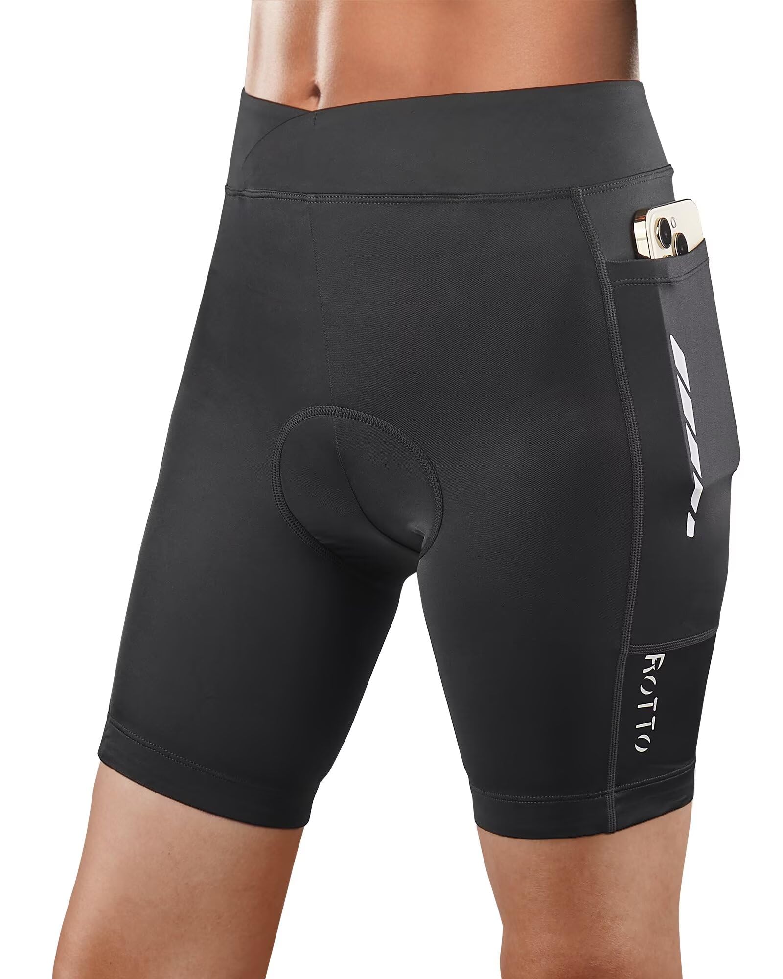 ROTTO Pantalones Cortos de Ciclismo para Mujer Acolchados con Relleno de Esponja y Gel con Bolsillos para Bicicleta Ciclismo de Carretera Montaña
