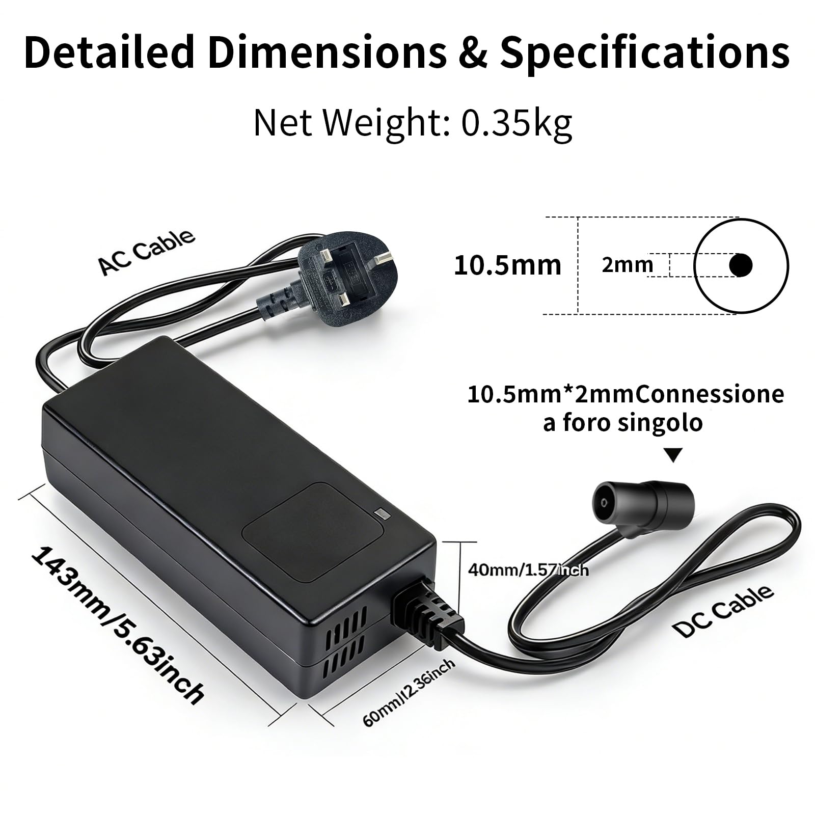 Cargador de 54,6 V 2 A para batería de iones de litio de 48 V con ventilador de refrigeración activo y pantalla de voltaje, compatible con Xiaomi Electric Scooter 4 Ultra, 4 Pro (2ª