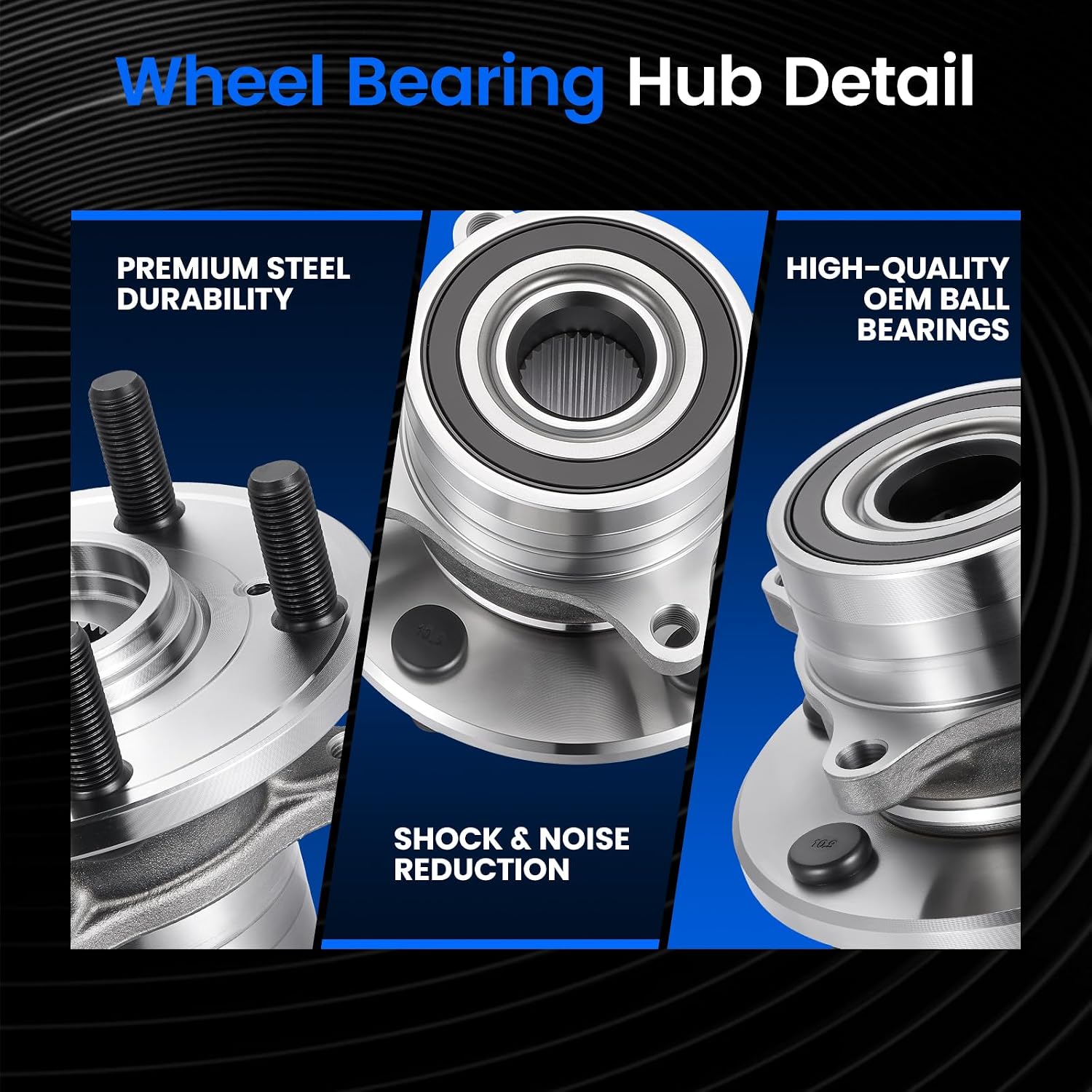 513267 Front Wheel Bearing and Hub Assembly Compatible with Acura MDX 2007-2013 3.7L, for ZDX 2010-2013 3.7L, Compatible with Honda Pilot 2009-2015 3.5L, Gas, 1PCS