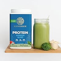 Vista 95 de Sunwarrior - Warrior Blend, base vegetal, proteína vegana cruda con guisantes y cáñamo, SWB BVAN375, Vainilla, 1