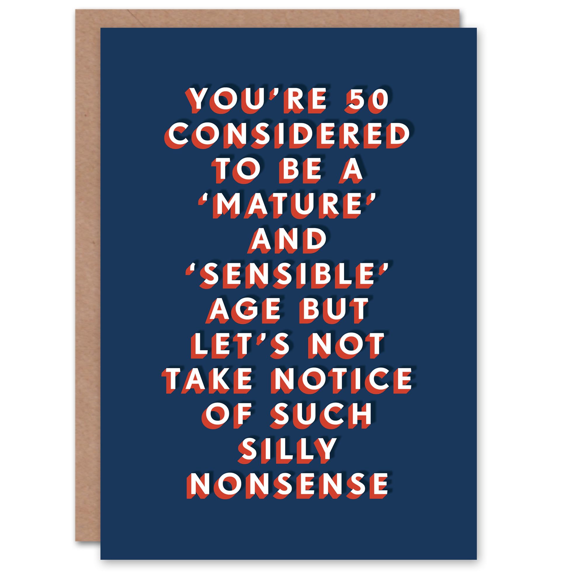Mature Nonsense 50 Year Old Milestone Fun 50th Birthday Card