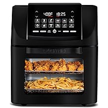 Gourmia Air Fryer - 14 Qt All-in-One Oven with Rotisserie, Digital Display with 12 Presets, Roast, Bake, Broil, Dehydrate, Dishwasher Safe Accessories, Black