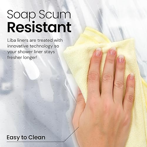 Miniatura 4 de LiBa - Forro para cortina de ducha, resistente al moho, antimicrobiano, PEVA 8G