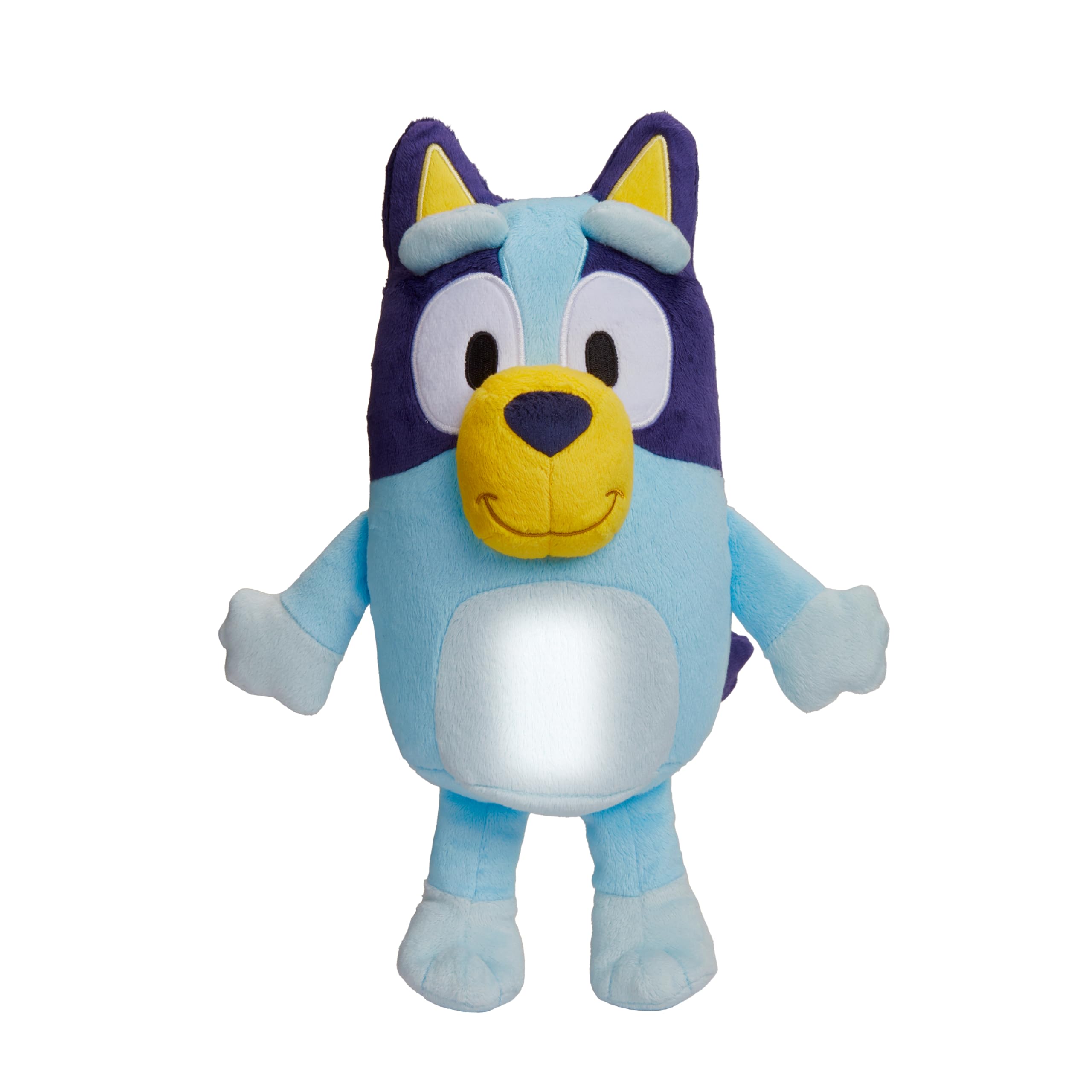 Bluey Goglow Bedtime GoGlow Pal Official Cuddly Soft Toy 2 in 1 Plush and LED Nightlight Sleep Aid Comforter with Automatic 10 Minute Shut Off Multicolor 14337.AF0.0000