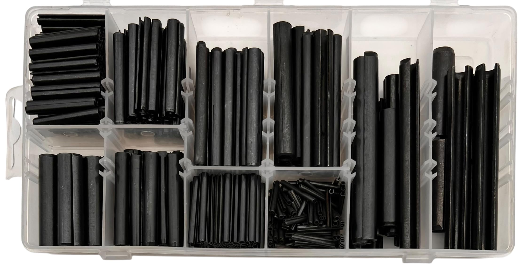 Alkan Hohl-Federstifte 2-10 mm 450-tlg Hohlsplinte Sortiment | Hohlspannstifte/Federstifte und Hohlsplinte in Ø 2,0-10 mm, übersichtlich sortiert in Aufbewahrungsbox