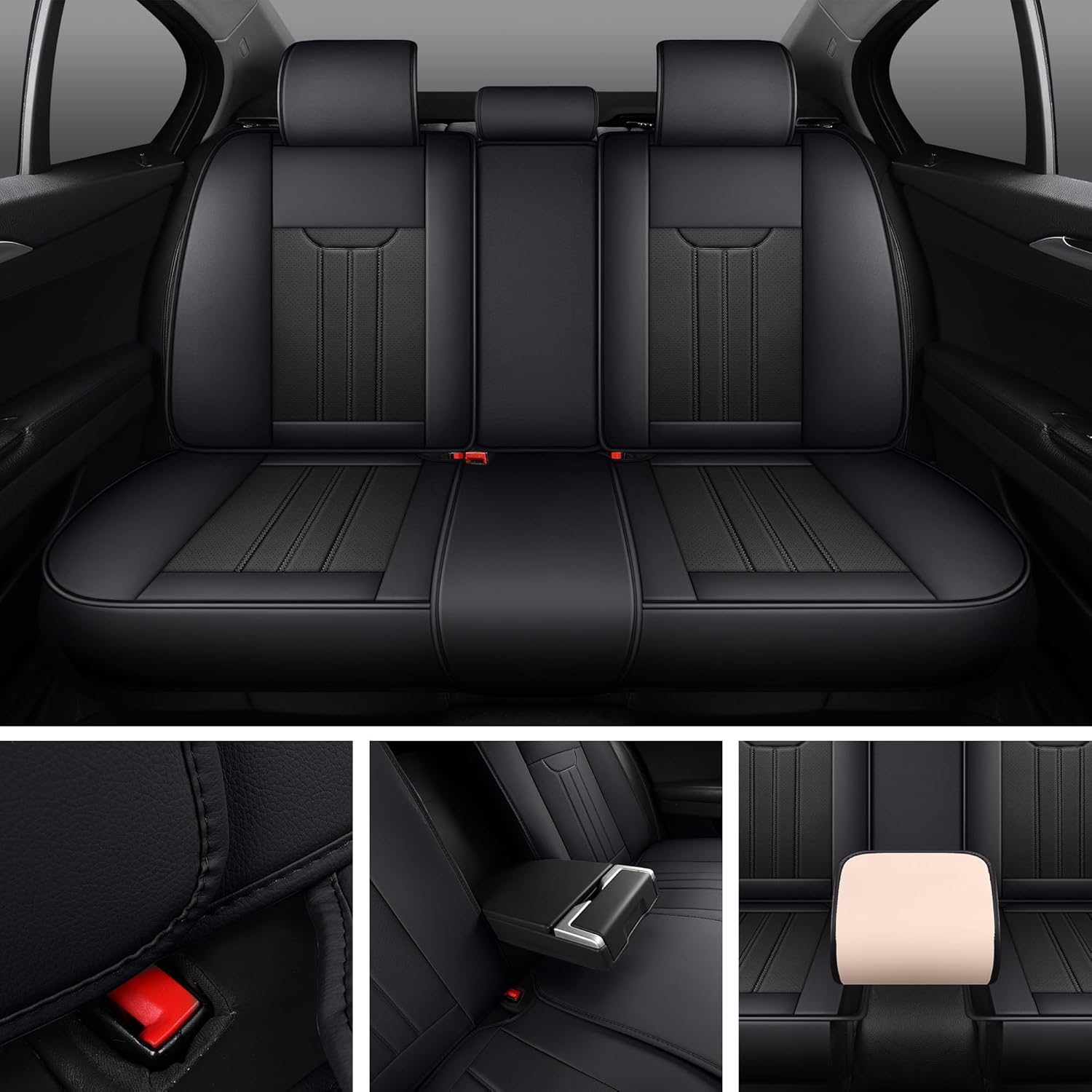 LINGVIDO Leather Car Seat Covers - Universal Fit Auto Seat Cover, Front Seats Only - Breathable Muslin and Post-Workout Towel Included - Compatible with Toyota Corolla and Nissan