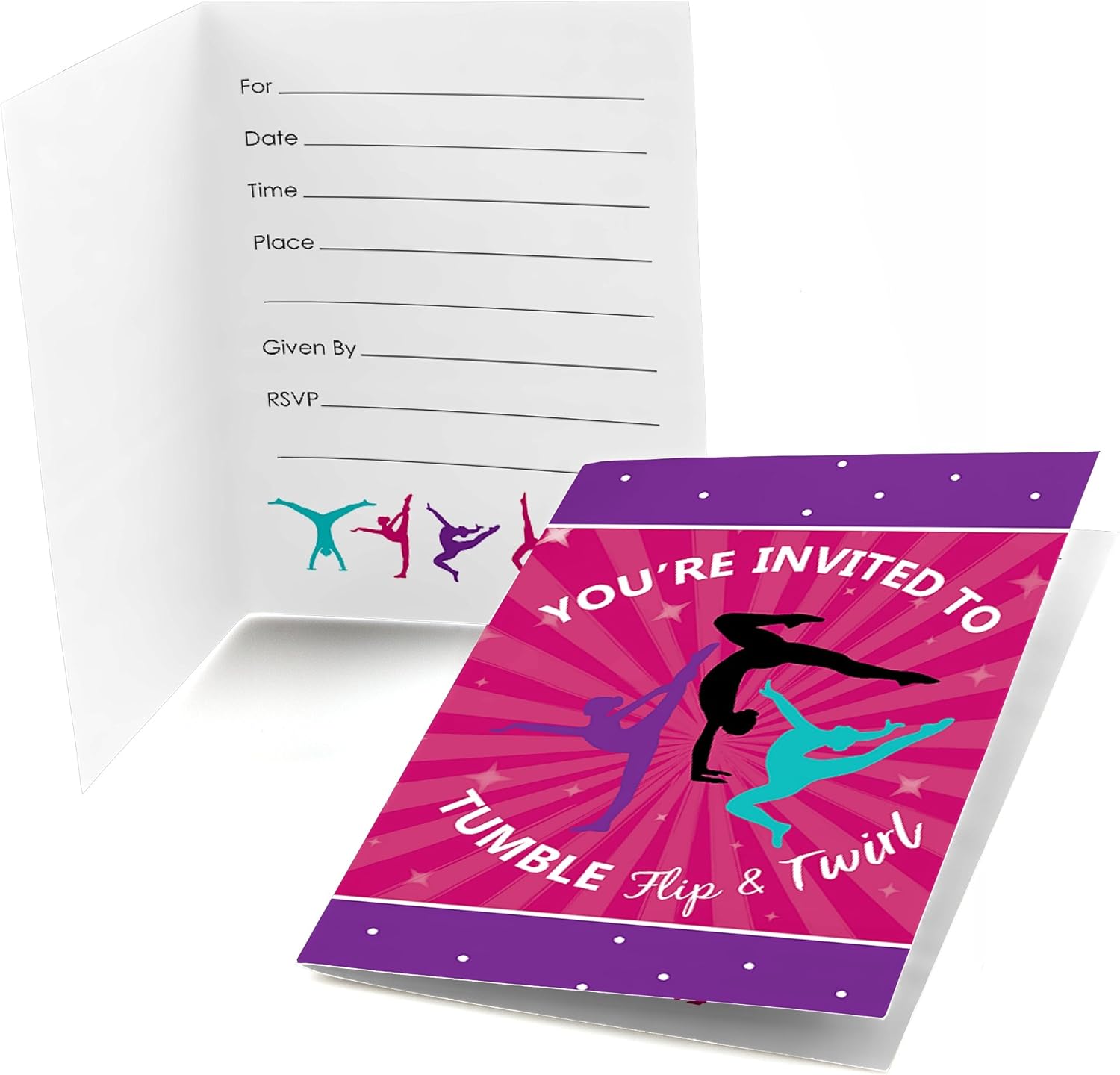 Big Dot Of Happiness Tumble 8個 誕生日パーティーや体操パーティー招待状 再入荷 予約販売 フリップ回転式 体操 Big Dot Of Happiness Tumble 8個 誕生日パーティーや体操パーティー招待状 再入荷 予約販売 フリップ回転式 体操