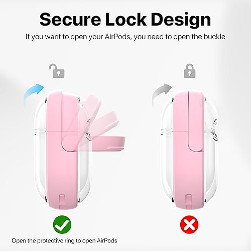 Miniatura 10 de Valkit Funda compatible con Airpods Pro 2 transparente con cerradura a prueba de golpes AirPods Pro de 21 generación funda protectora suave y